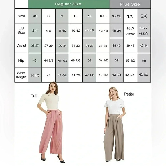 Tronjori Women High Waist Casual Wide Leg Long Palazzo Pants Trousers  Medium - Picture 5 of 12